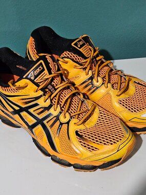 ASICS Gel Nimbus 15 Athletic Running Shoes Mens Size 13 FluidRide T3B0N Orange
